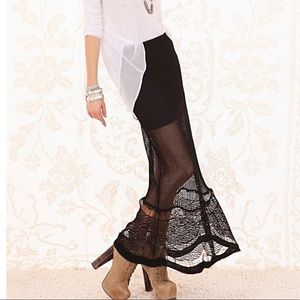FREE PEOPLE SPUN CROCHET MAXI SKIRT - SIZE XS